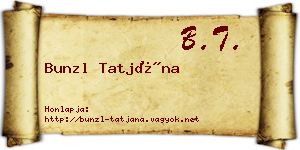 Bunzl Tatjána névjegykártya